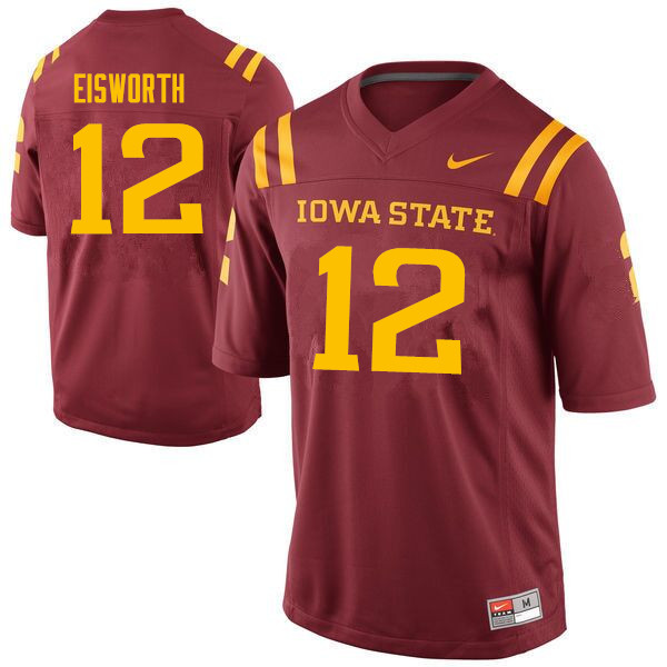 Men #12 Greg Eisworth Iowa State Cyclones College Football Jerseys Sale-Cardinal